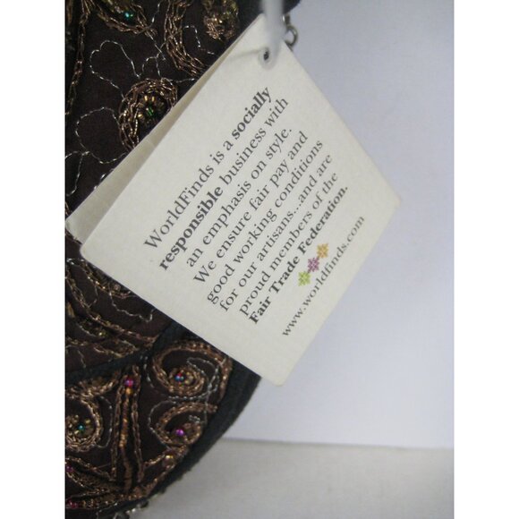 NEW World Finds Handmade Fair Trade Small Crossbody Sequin Purse Chain Strap Bag - Picture 3 of 16